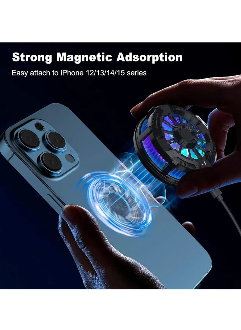 ELTRAZONE Magnetic Semiconductor Mobile Phone Cooler – Ultra-Fast Smartphone Cooling Fan with Magnetic Attachment, Real-Time Temperature Display, Silent Operation, USB Powered, Lightweight Design for Gaming & Heavy Use, Heat Dissipation for Android & iPhone - Image 2