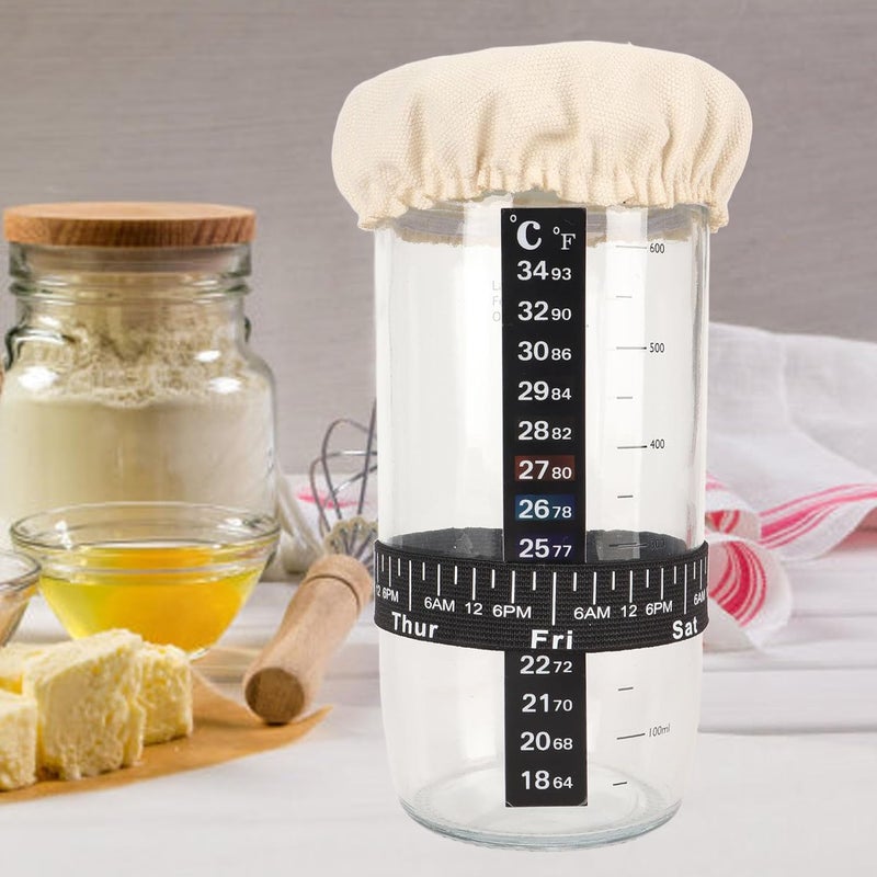 klarako Glass Sourdough Bread Starter Kit, 24 oz Large Capacity Jar for The Perfect Sour Dough Bread sourdough Starter kit, Fermentation Jar Baking Supplies - Image 3