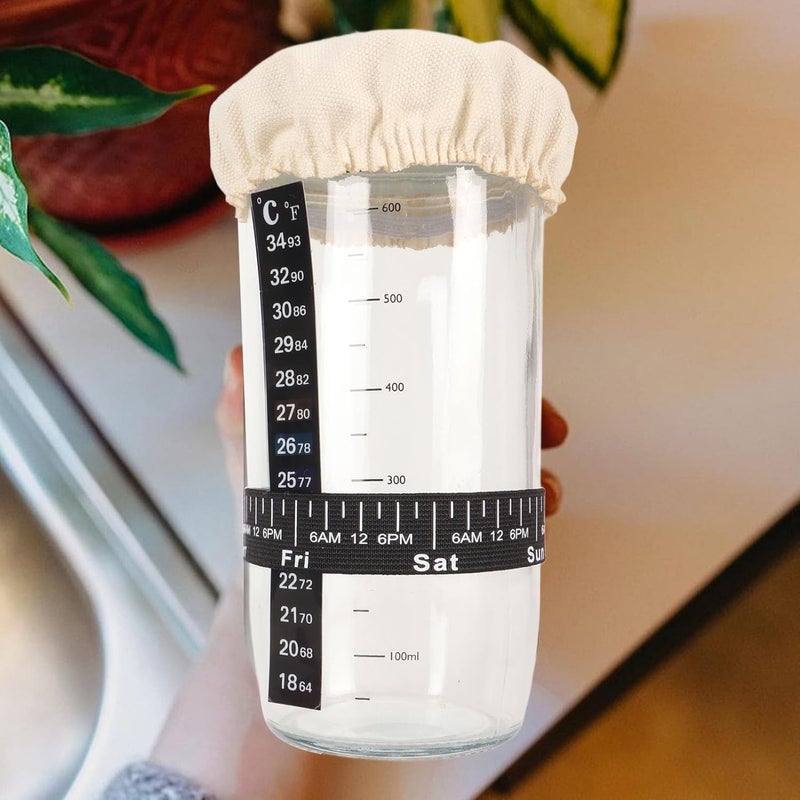 klarako Glass Sourdough Bread Starter Kit, 24 oz Large Capacity Jar for The Perfect Sour Dough Bread sourdough Starter kit, Fermentation Jar Baking Supplies - Image 4