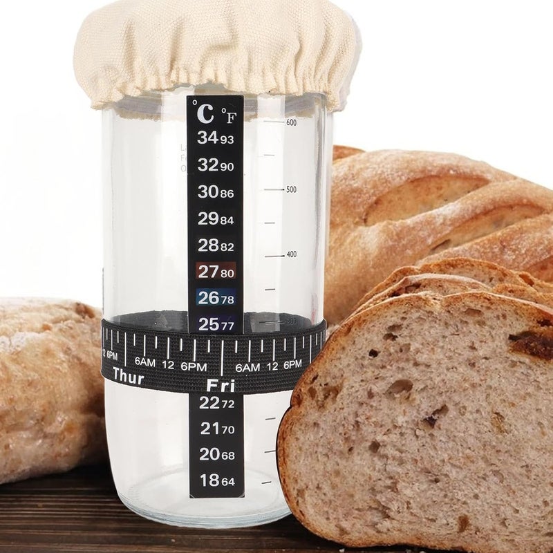 klarako Glass Sourdough Bread Starter Kit, 24 oz Large Capacity Jar for The Perfect Sour Dough Bread sourdough Starter kit, Fermentation Jar Baking Supplies - Image 5