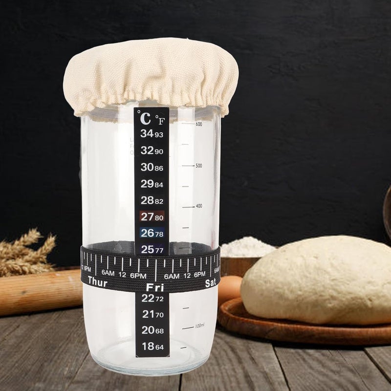 klarako Glass Sourdough Bread Starter Kit, 24 oz Large Capacity Jar for The Perfect Sour Dough Bread sourdough Starter kit, Fermentation Jar Baking Supplies - Image 2