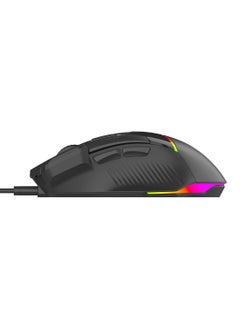 porodo Gaming 8D RGB Wired Mouse DPI 7200 / Huano 3 Million Clicks Switch Lifetime / 1.5m Braided Cable / 125Hz Polling Rate / 13 RGB Lightning- Black  - Image 3