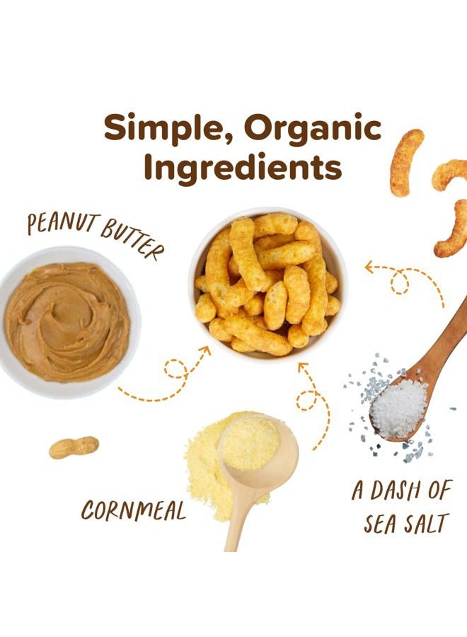 PUFFWORKS Baby Organic Peanut Butter Puffs, Perfect for Early Peanut Introduction, Plant-Based Protein, USDA Organic, Gluten-Free, Vegan, Non-GMO, Kosher, 0.5 Ounce (Pack of 12) - Image 5