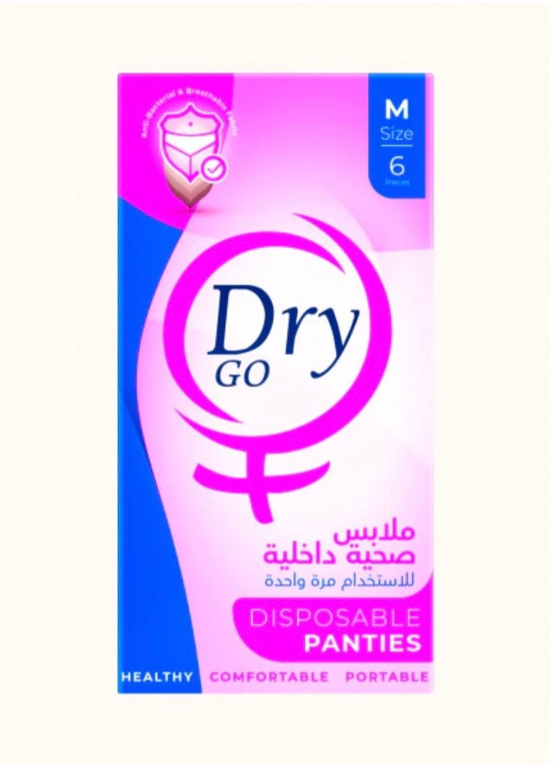 Dry go medium disposable panties 6 Pieces 