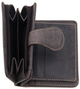 Visconti Hunter 715 Mens Bifold Wallet with Zippered Coin Purse in Oil Leather (Brown) - Image 4