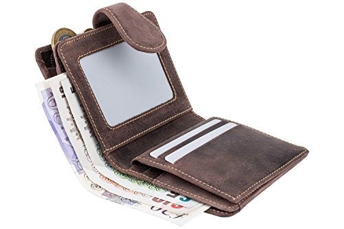 Visconti Hunter 715 Mens Bifold Wallet with Zippered Coin Purse in Oil Leather (Brown) - Image 5