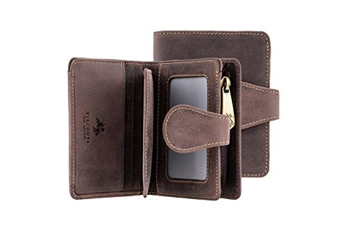 Visconti Hunter 715 Mens Bifold Wallet with Zippered Coin Purse in Oil Leather (Brown) - Image 1