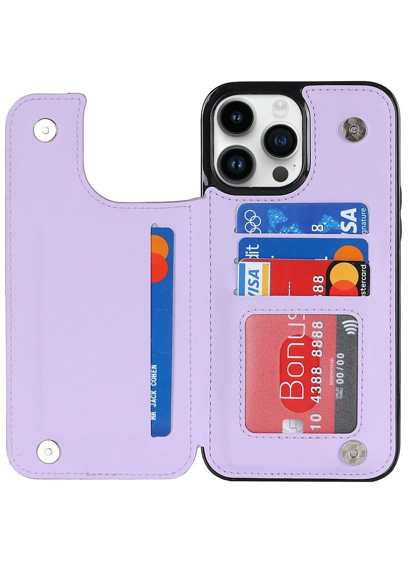 Suteni Back Cover Leather Card Slots Magnetic Back Phone Case for iPhone - Image 3