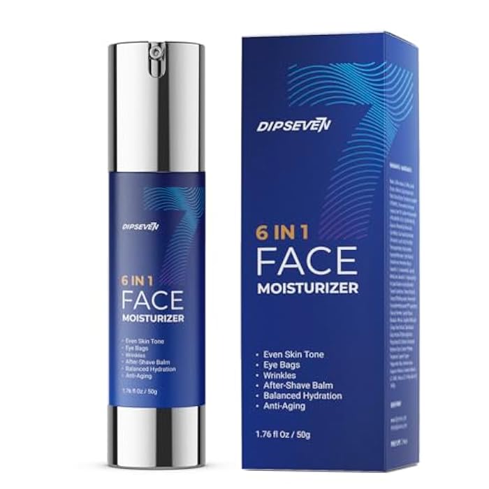 DIPSEVEN 6‑in‑1 Face Cream for Men: Daily Hydrating Anti‑Aging Moisturizer with Hyaluronic Acid & Niacinamide – Helps Smooth Fine Lines - Image 1