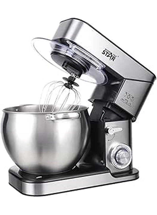 Winning Star 10L Stand Mixer, 6-Speed for Effortless Baking and Cooking, 2000W, 10 Quart Tilt-Head Kitchen Electric Food Mixer with Beater, Dough Hook, Wire Whip and Egg Separator, Silver
