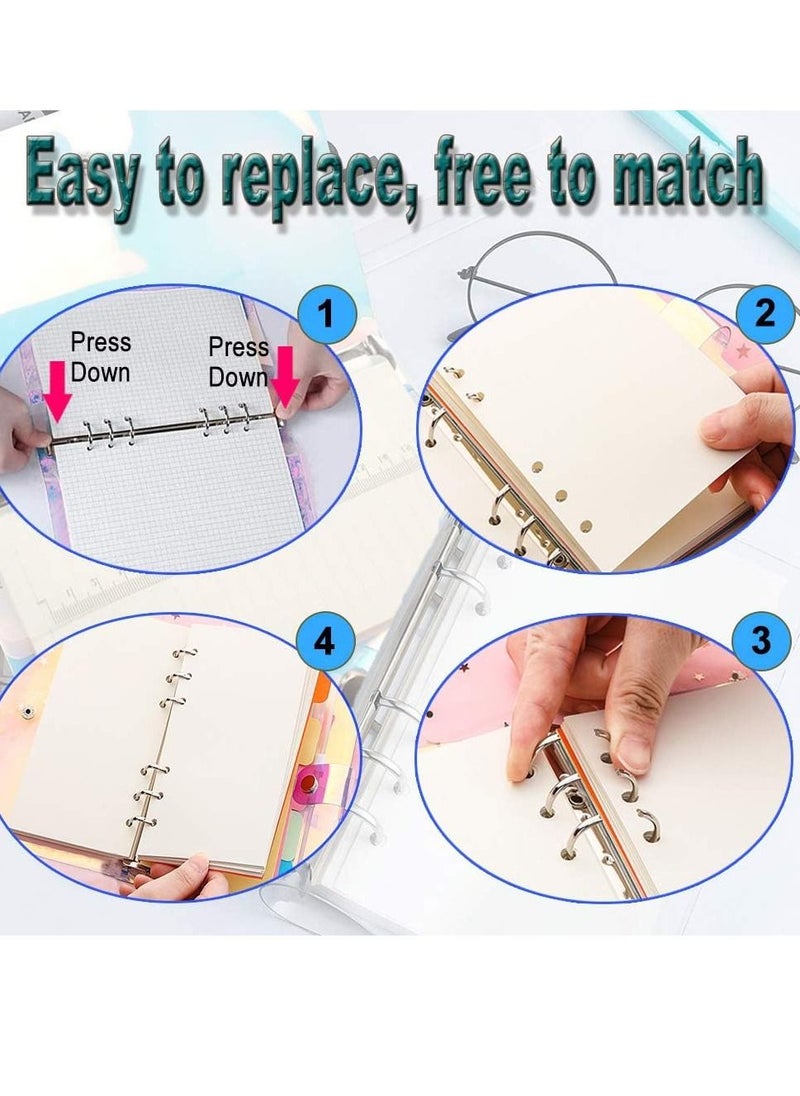 Gerenic 2 PCS A5 Soft PVC Notebook Binder, Refillable Paper PVC Binder, Clear Soft PVC Notebook Cover, Loose Leaf Personal Planner Binder  - Image 4