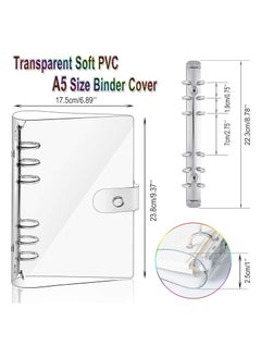 Gerenic 2 PCS A5 Soft PVC Notebook Binder, Refillable Paper PVC Binder, Clear Soft PVC Notebook Cover, Loose Leaf Personal Planner Binder  - Image 3