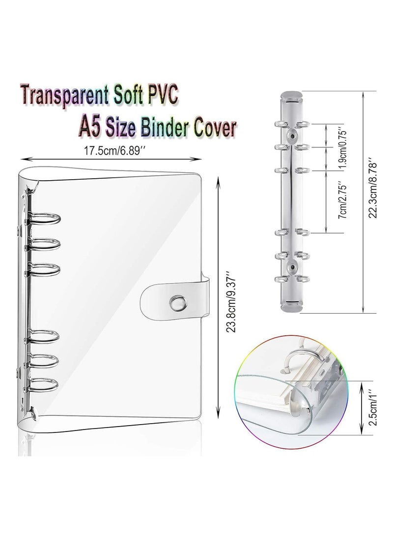 Gerenic 2 PCS A5 Soft PVC Notebook Binder, Refillable Paper PVC Binder, Clear Soft PVC Notebook Cover, Loose Leaf Personal Planner Binder  - Image 3