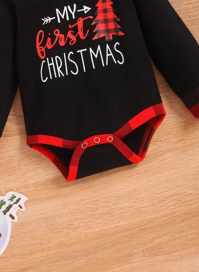bilison My 72st Christmas Infant Baby Boy Outfits Set Newborn Boy Hoodies Sweatshirt Red Plaid Romper+Pant clothing Set - Image 5