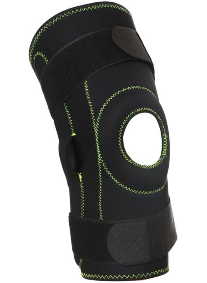 English: MAS 8033 Knee Support – Unisex Medium, Black & Green – Adjustable Compression Sleeve for Pain Relief and Stability - Image 3