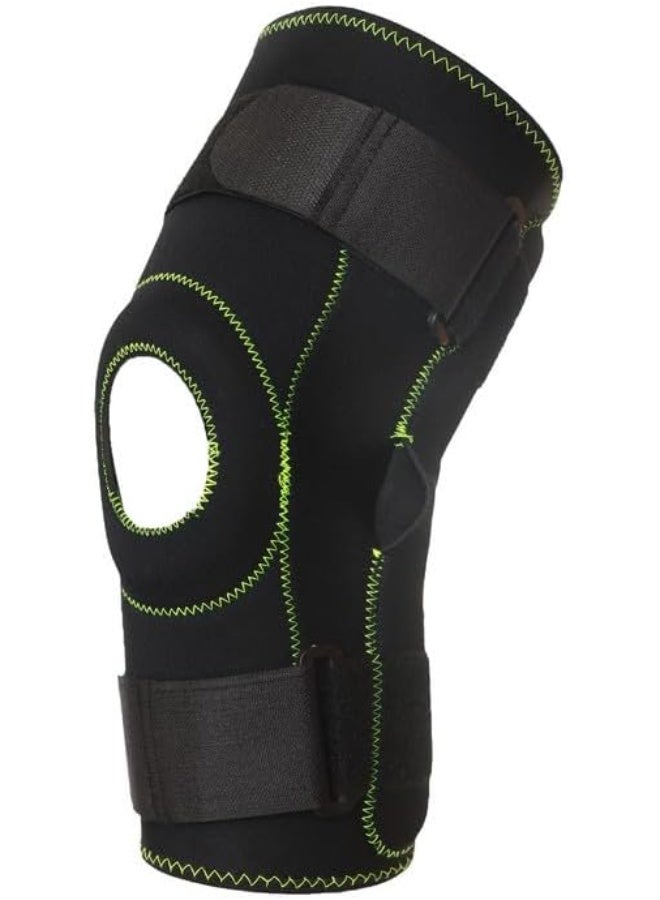 English: MAS 8033 Knee Support – Unisex Medium, Black & Green – Adjustable Compression Sleeve for Pain Relief and Stability - Image 2