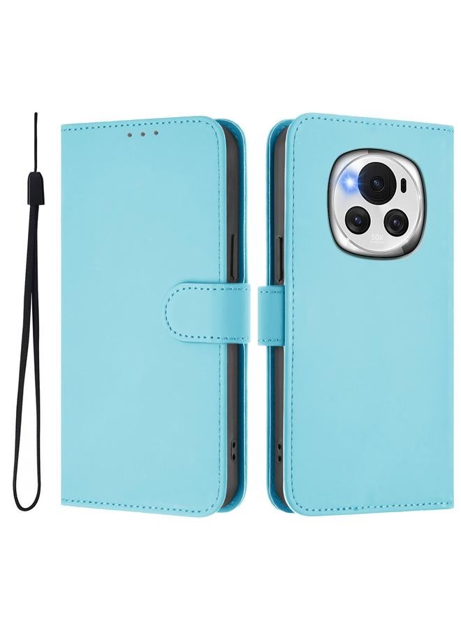 اس-توب جراب هاتف Honor Magic6 مصنوع من الجلد بلون سادة مع حبل تعليق - Image 2