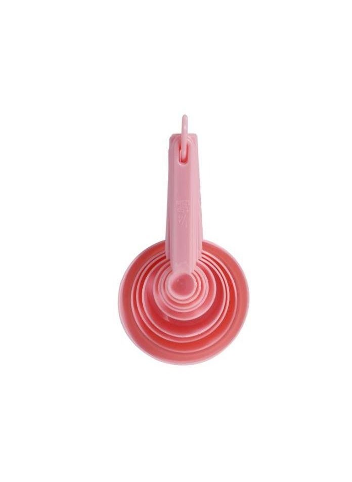 MahMir 9 Piece Measuring Cups and measuring spoons set, Great for Dry and Liquid Ingredients, Small Teaspoon with Plastic Head . ( Pink )  - Image 1