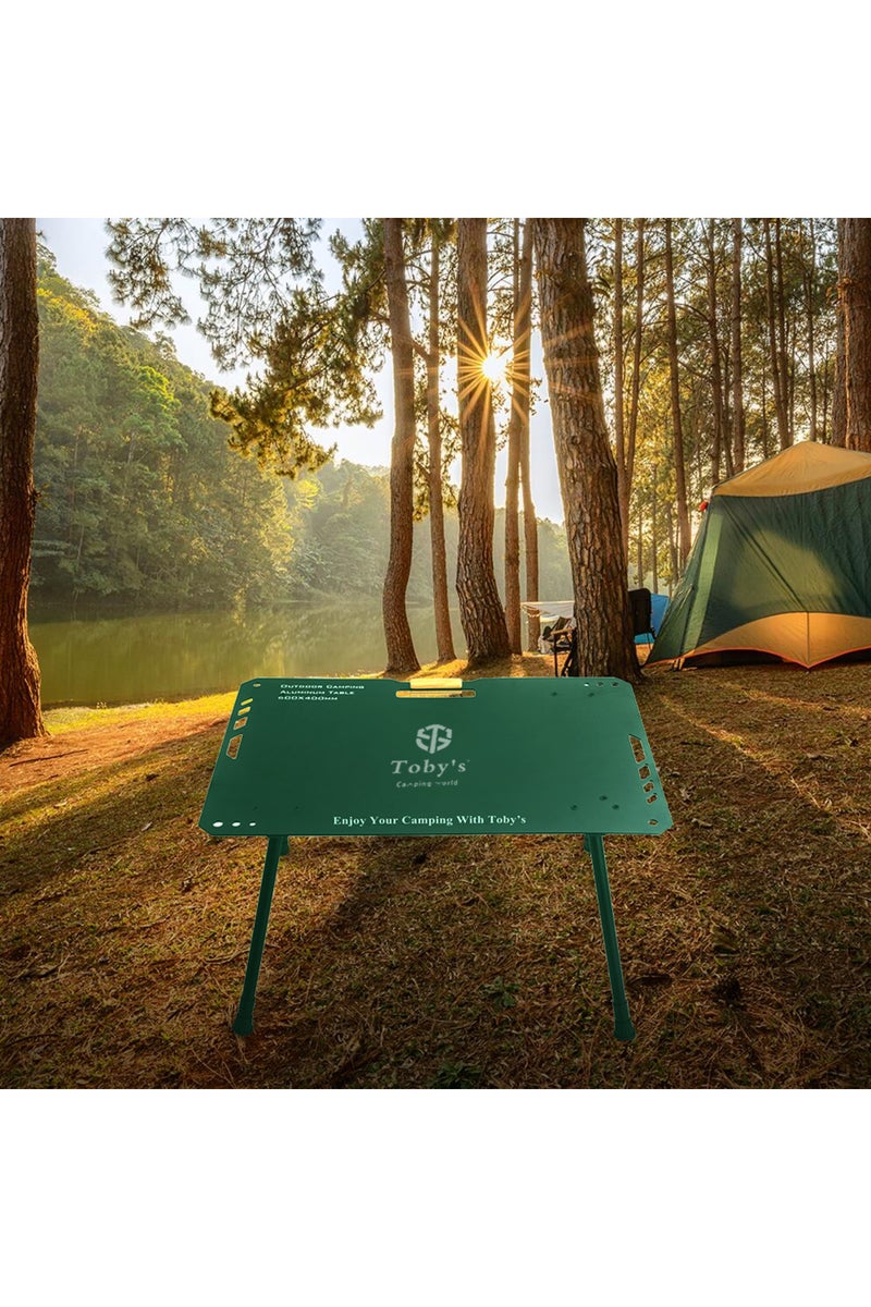 Toby's Toby’s Camping Table-04 Foldable Aluminum Table – Portable & Adjustable, Green - Image 2