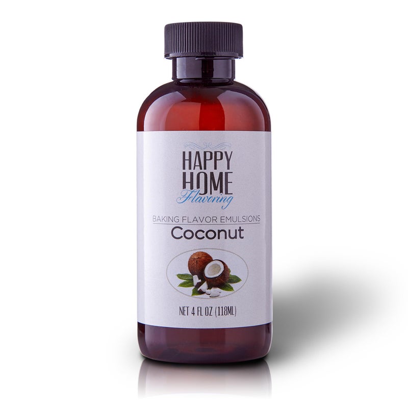 Happy Home Flavoring Imitation Coconut Baking Flavor Emulsion - Certified Kosher, 4 oz. - Image 1
