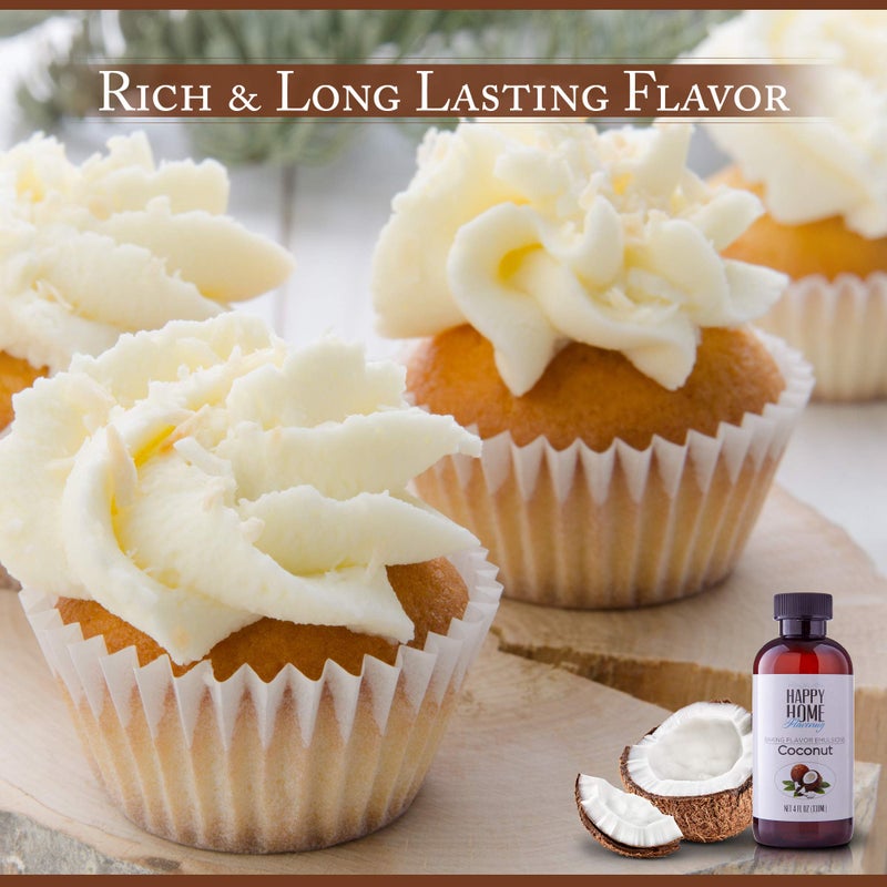 Happy Home Flavoring Imitation Coconut Baking Flavor Emulsion - Certified Kosher, 4 oz. - Image 4