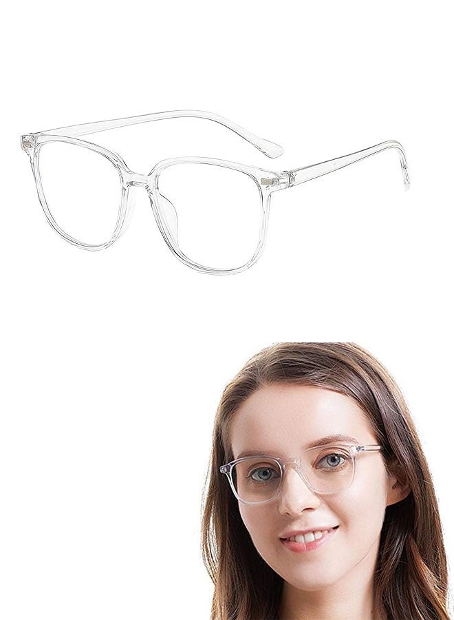 Clear Blue Light Glasses for Women and Men, Fashionable Square Frame Glasses with Anti Glare Protection - Image 1