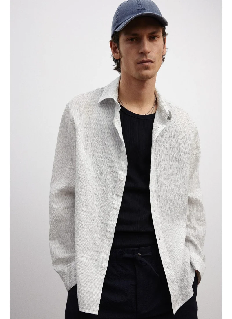 اتش اند ام Loose Fit Textured shirt
