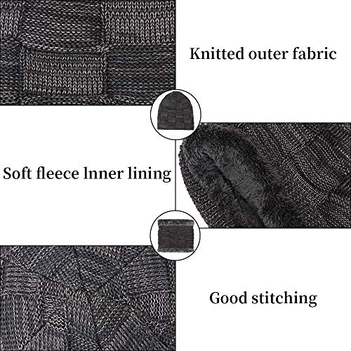 KRATARC Winter Warm Scarf Beanie Hat Glove Neck Gaiter Set Outdoor (Black) - Image 4