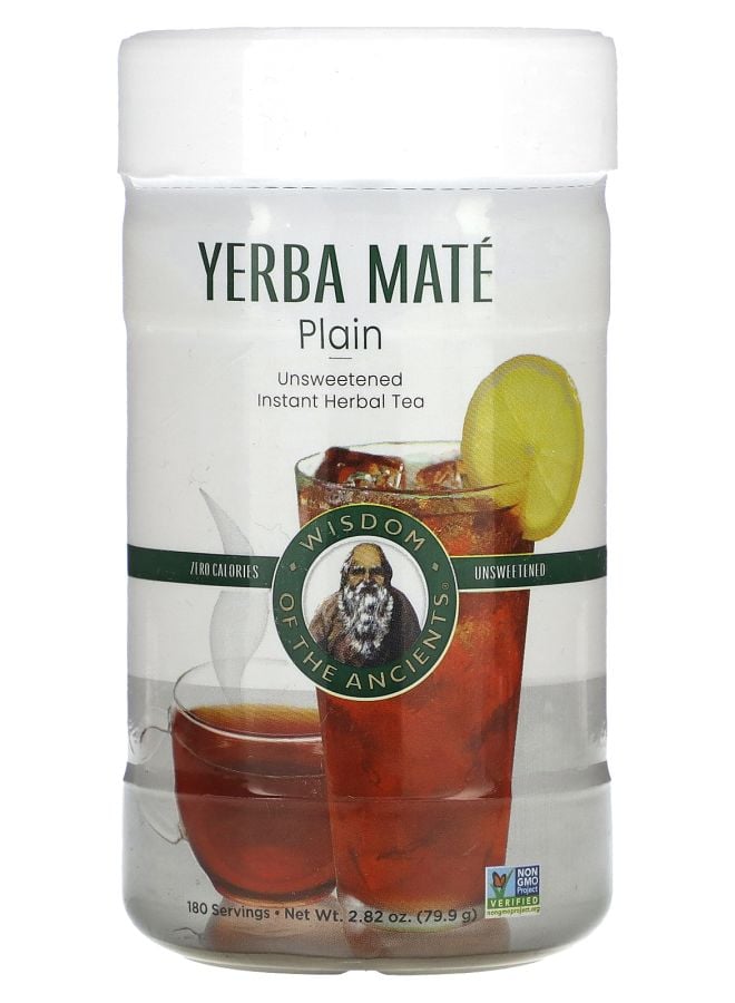 WISDOM Yerba Mate Plain Instant Herbal Tea Unsweetened 2.82 oz (79.9 g)