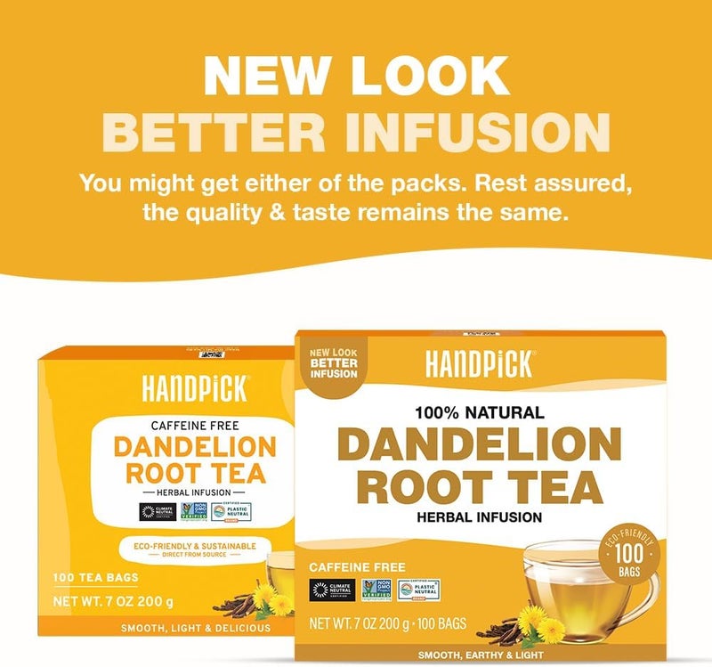 HANDPICK Dandelion Root Tea Bags - 100 Count - Image 3