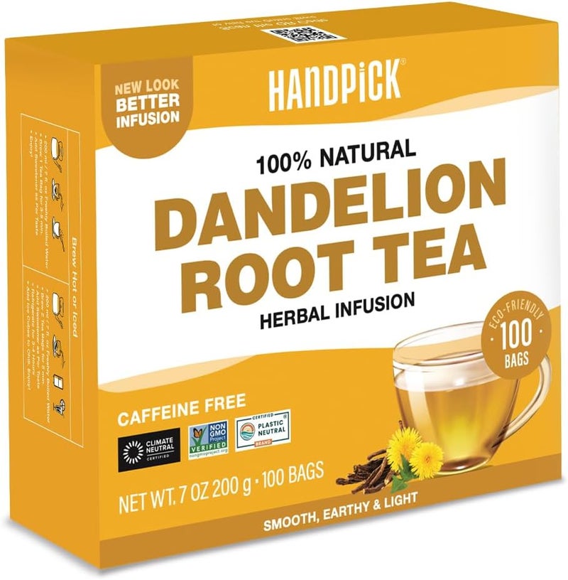 HANDPICK Dandelion Root Tea Bags - 100 Count - Image 1