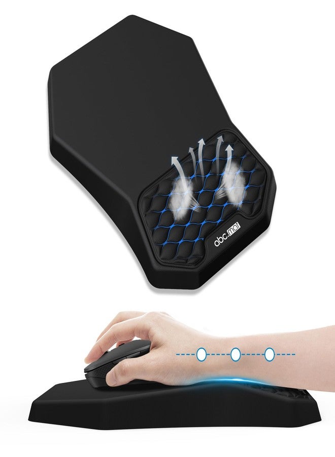 abc.mat Ergonomic Mouse Pad Wrist Rest Support, Massage Design Surface for Carpal Tunnel Pain Relief, Memory Foam, Non-Slip PU Base for Computer Desk, Black - Image 1