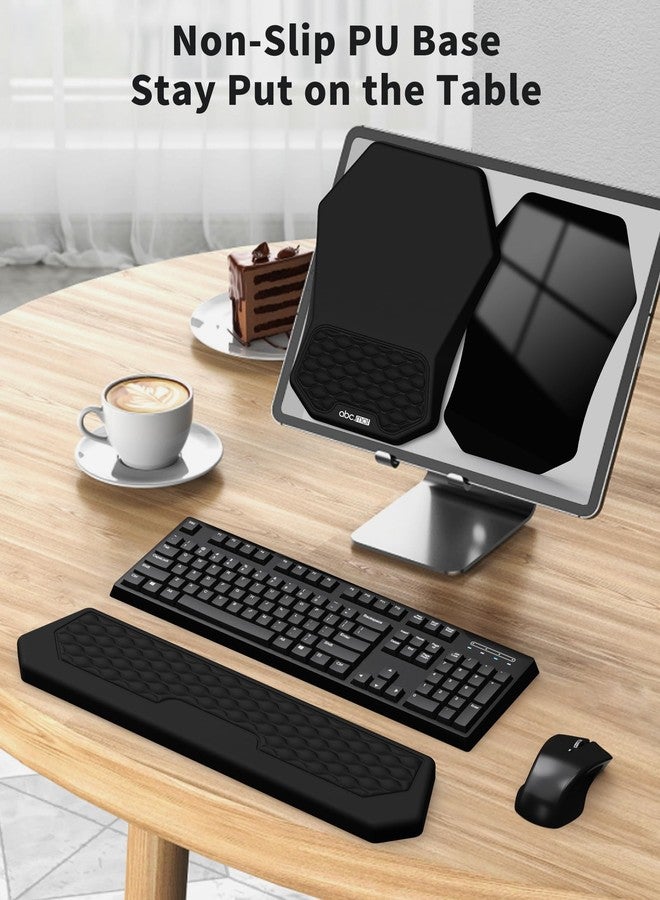 abc.mat Ergonomic Mouse Pad Wrist Rest Support, Massage Design Surface for Carpal Tunnel Pain Relief, Memory Foam, Non-Slip PU Base for Computer Desk, Black - Image 5