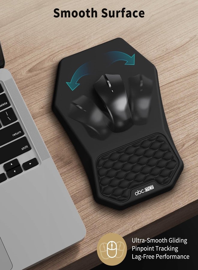abc.mat Ergonomic Mouse Pad Wrist Rest Support, Massage Design Surface for Carpal Tunnel Pain Relief, Memory Foam, Non-Slip PU Base for Computer Desk, Black - Image 4