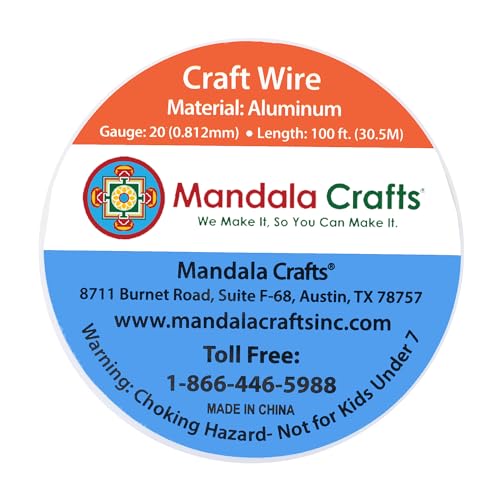 Mandala Crafts 20 Gauge Anodized Aluminum Craft Wire for Jewelry Making - 100 FT Colored Flexible Red Wire - Bendable for Bonsai Armature Crafting Sculpting - Image 3