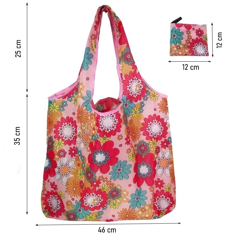 Elios Designer Pattern Reusable and Foldable Shopping Bag/Tote Hand Bag/Travel Bag/Grocery Bag | Heavy Duty, Eco Friendly | Compact, Lightweight and Convenient - Image 3