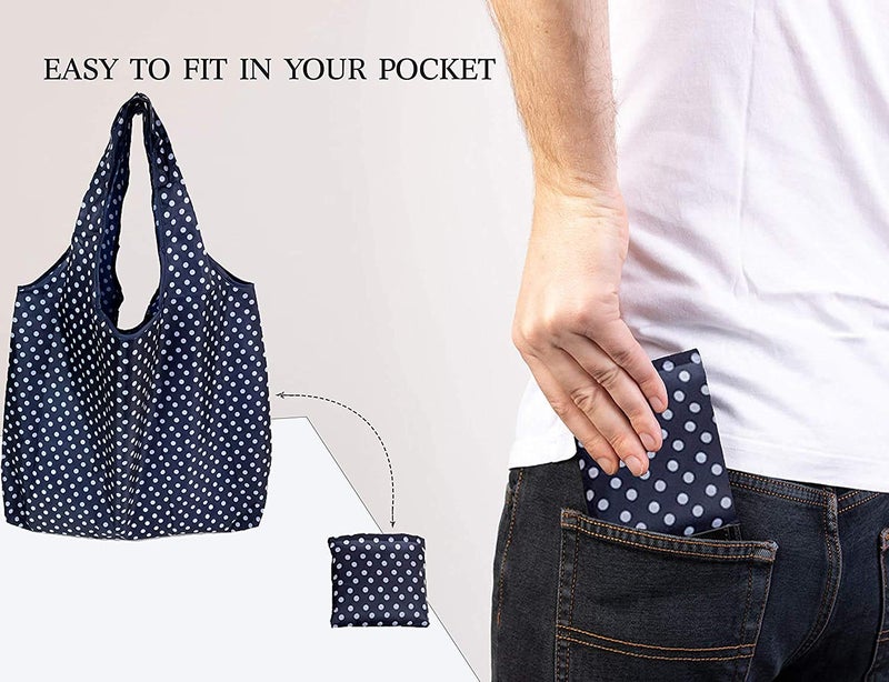 Elios Designer Pattern Reusable and Foldable Shopping Bag/Tote Hand Bag/Travel Bag/Grocery Bag | Heavy Duty, Eco Friendly | Compact, Lightweight and Convenient - Image 2