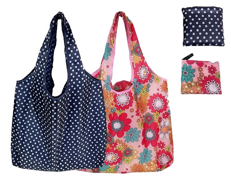 Elios Designer Pattern Reusable and Foldable Shopping Bag/Tote Hand Bag/Travel Bag/Grocery Bag | Heavy Duty, Eco Friendly | Compact, Lightweight and Convenient - Image 1