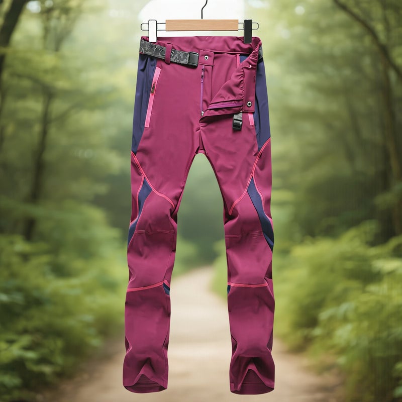 Womens Quick Dry Hiking Pants Stretch Lightweight Breathable Wine Red S Outdoor - Image 2