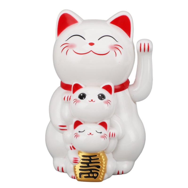 Solar Powered Waving Cat Ornament: White Premium Plastic - Luck & Fortune Symbol - Auto-Waving Arm for Car Dashboard, Desk, Home Porch & Business Spaces - Image 5