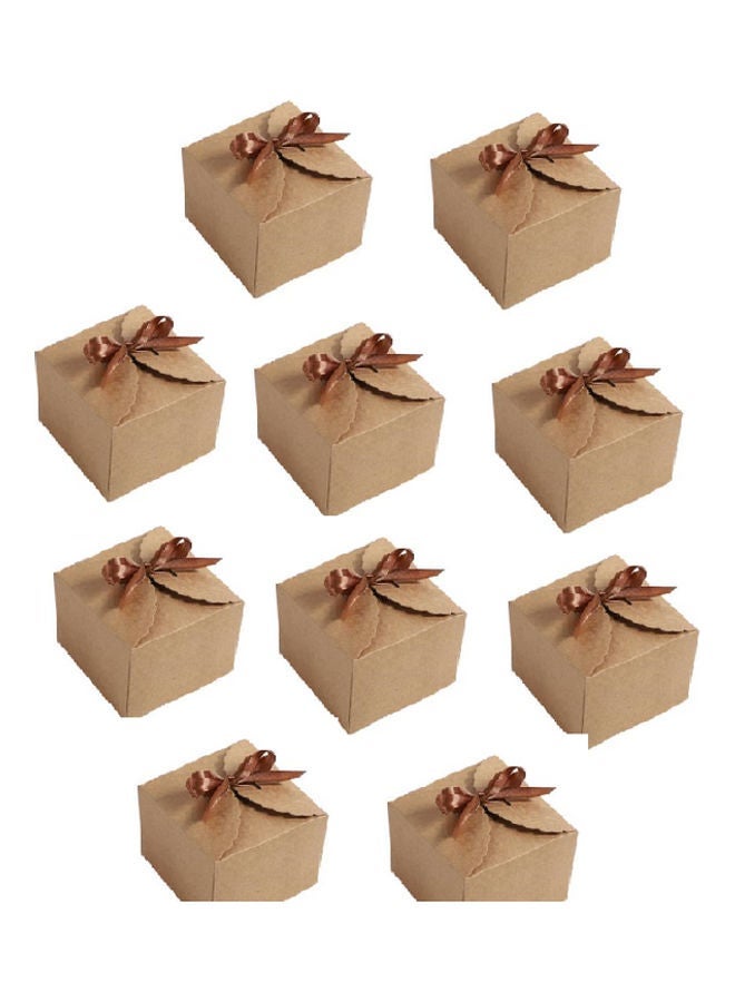 NIBEMINENT 10-Piece Square Kraft Gift Box Brown 