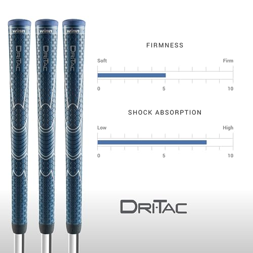 Winn قبضة جولف وين DRI-TAC متوسطة الحجم، غير قابلة للانزلاق ومريحة، تمتص الرطوبة، تمتص الصدمات، تقنية AVS، ضغط قبضة أخف، قابلية اللعب في جميع الأحوال الجوية، مادة بوليمر فاخرة - Image 4