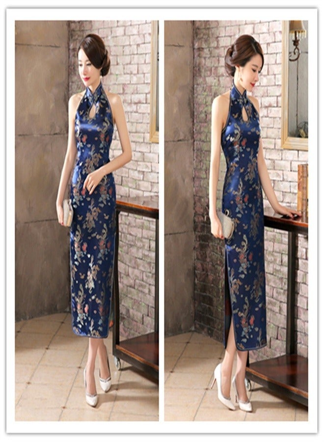 Loquat Dragon And Phoenix Sleeveless Dress Upper Blue  - Image 3