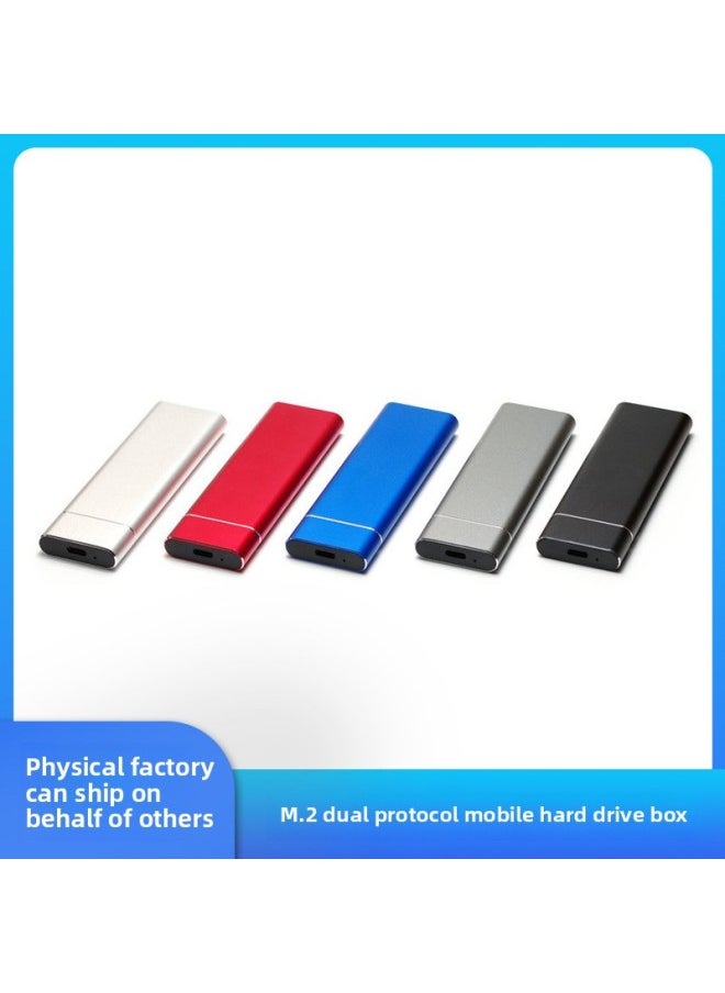Generic M.2 Mobile Hard Disk Box NVMe/NGFF Dual Protocol USB3.1/Type-c Interface Solid State Hard Disk Box-Color:M41S Blue-NGFF Protocol  - Image 1