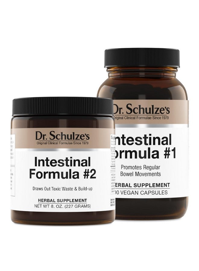 Dr. Schulze's Intestinal Formula #2 (8 Ounces) and Intestinal Formula #1 Capsules (90 Capsules) - Organic Herbal Supplements - Image 1