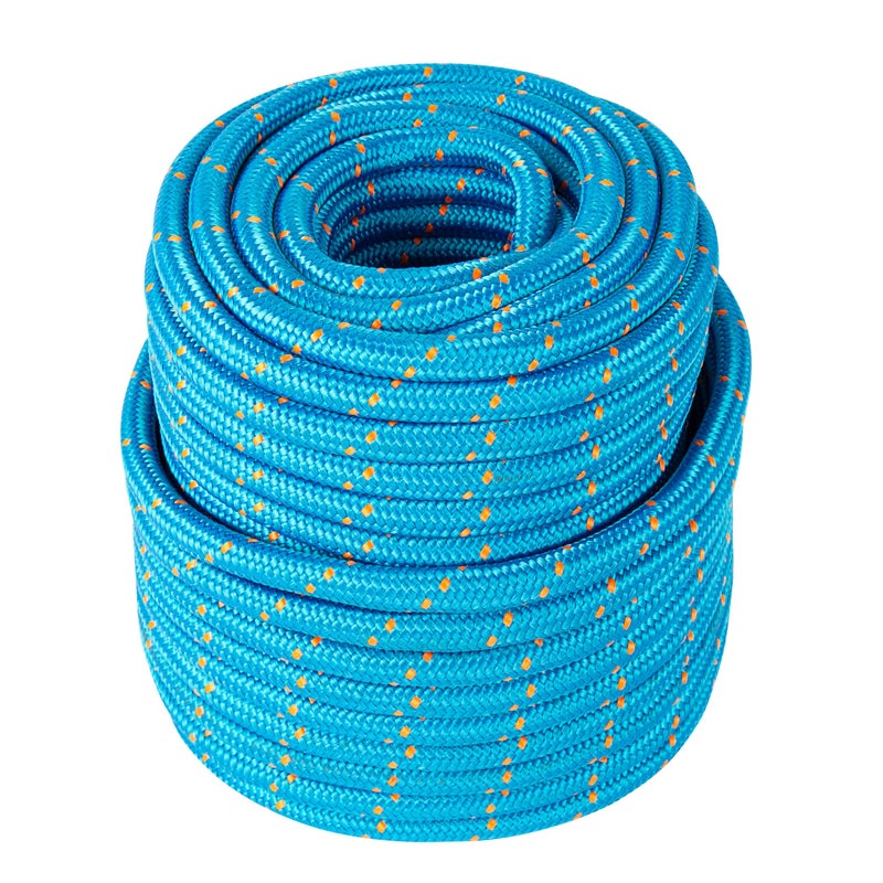Zeluga 15135 Double Braided Arborist Rope 055in x 125ft 8400 Lbs Breaking Strength Static Rope for Tree Work Camping Halyard Swing Sailing Blue