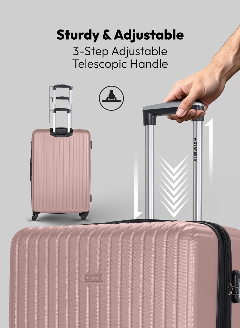 Stargold Luggage Set of 4, ABS Hard Shell Suitcase with Expandable Zipper, 360° Spinner Wheels, Number Lock, Lightweight Trolley Travel Bag - Image 5