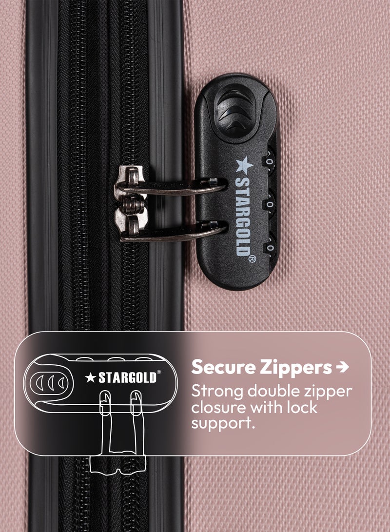 Stargold Luggage Set of 4, ABS Hard Shell Suitcase with Expandable Zipper, 360° Spinner Wheels, Number Lock, Lightweight Trolley Travel Bag - Image 4