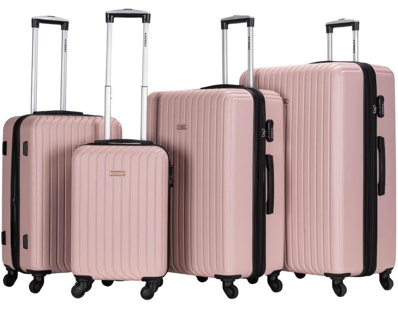 ستارجولد مجموعة أمتعة من 4 قطع، حقيبة سفر صلبة من مادة ABS مع سحاب قابل للتمدد، وعجلات دوارة 360 درجة، وقفل رقمي، وحقيبة سفر خفيفة الوزن بعجلات - Image 1