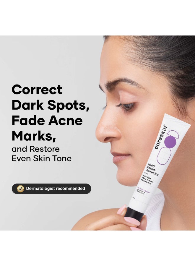 Cureskin Multi-Active Corrector Kojic Acid Face Cream | Kojic Acid, Alpha Arbutin & Niacinamide | For Uneven Skin Tone, Dullness & Visible Spots - Image 2
